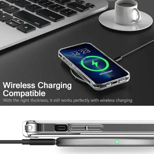 bicol Compatible with iPhone 15 Pro Case, Crystal Acrylic Clear with Fashionable Pattern Designs for Girls Women, Slim Fit Shockproof Protective Phone Cover 6.1 inch,Blooming Wildflower - 4