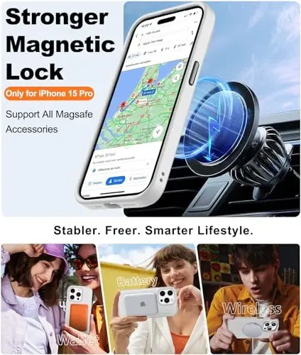 iPhone 15 Pro Kılıfı ile Uyumlu BossKiss, [Magsafe ile Uyumlu] [Ekran+Kamera Koruyucu] iPhone 15 Pro 6.1