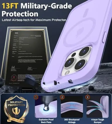 BossKiss Compatible with iPhone 15 Pro Case, [Compatible with Magsafe] [Screen+Camera Protector] Magnetic Translucent Matte Women Men Girl Protective Cover for iPhone 15 Pro 6.1