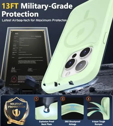 BossKiss Compatible with iPhone 15 Pro Case, [Compatible with Magsafe] [Screen+Camera Protector] Magnetic Translucent Matte Women Men Girl Protective Cover for iPhone 15 Pro 6.1