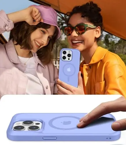 BossKiss Compatible with iPhone 15 Pro Case, [Compatible with Magsafe] [Screen+Camera Protector] Magnetic Translucent Matte Women Men Girl Protective Cover for iPhone 15 Pro 6.1