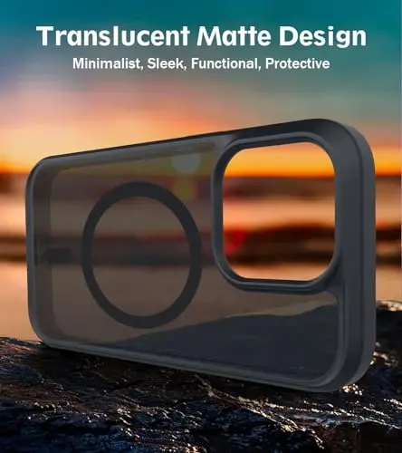 BossKiss Compatible with iPhone 15 Pro Case, [Compatible with Magsafe] [Screen+Camera Protector] Magnetic Translucent Matte Women Men Girl Protective Cover for iPhone 15 Pro 6.1
