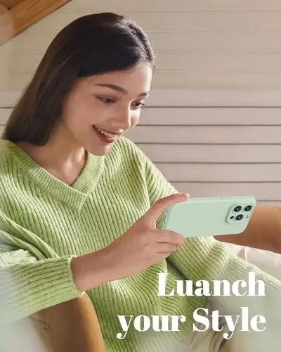 GOODVISH Compatible with iPhone 15 Pro Case, Silicone Upgraded [Enhanced Camera Protection] Phone Case with [2 Screen Protectors], Soft Anti-Scratch Microfiber Lining Inside, 6.1 inch, Light Green - 7