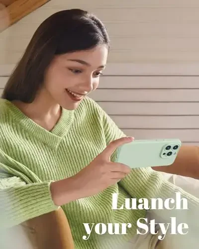 GOODVISH Compatible with iPhone 15 Pro Case, Silicone Upgraded [Enhanced Camera Protection] Phone Case with [2 Screen Protectors], Soft Anti-Scratch Microfiber Lining Inside, 6.1 inch, Light Green - 7