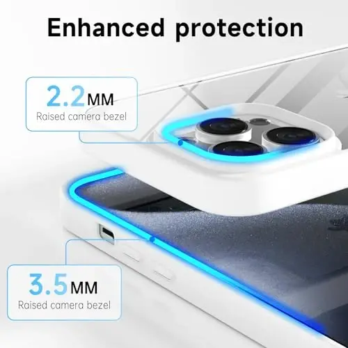 LoeoeL for iPhone 15 Pro Case Clear, Transparent Hybrid 15 Pro Phone Case [Hard Plastic & Soft Silicone Bumper] Acrylic Non Yellowing Thin Slim Protective Cover for Women, White - 8