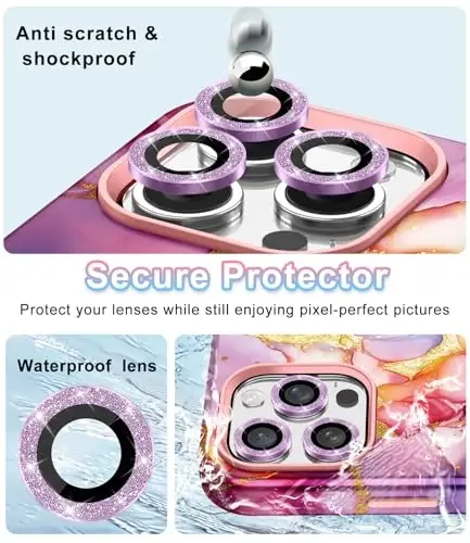 Btscase for iPhone 15 Pro Max Case 6.7 inch (2023), Marble Pattern 3 in 1 Heavy Duty Full Body Shockproof Hard PC+Soft Silicone Drop Protective Women Girls Cover for iPhone 15 Pro Max, Pink Marble - 2