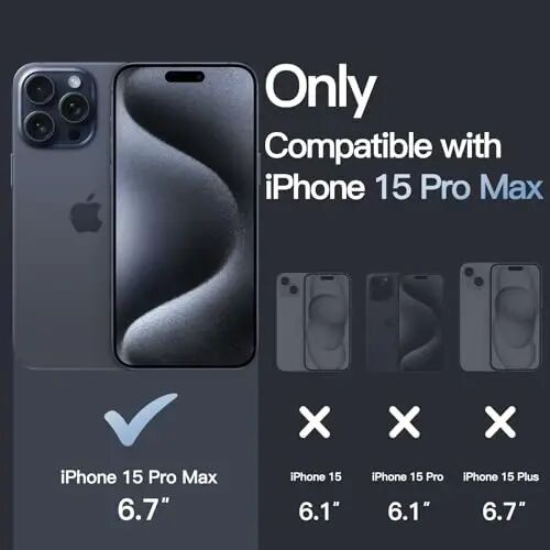 JETech Case for iPhone 15 Pro Max 6.7-Inch, Non-Yellowing Shockproof Phone Bumper Cover, Anti-Scratch Clear Back (Blue) - 2