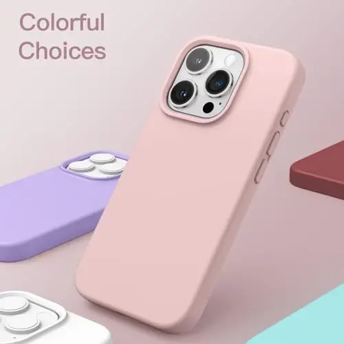 iPhone 15 Pro Max 6.7 İnç için JETech Silikon Kılıf, İpeksi Yumuşak Dokunuşlu Tam Gövde Koruyucu Telefon Kılıfı, Darbeye Dayanıklı Kapak (Pembe) - JETECH