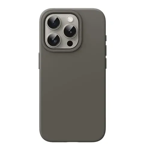 iPhone 15 Pro Max 6.7-Inch uchun JETech Silikon G‘ilof, Mayin-Silliq Tegishli To‘liq Tanali Himoya Telefon G‘ilof, Zarbaga Chidamli Qopqoq (Loy Rangi) - 1
