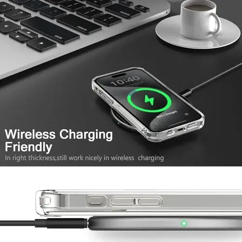 iPhone 15 Pro Max bilan mos keladigan g'ilof, kristalli akril tiniq, qizlar ayollar uchun zamonaviy naqsh dizaynlari bilan, ingichka zarbaga chidamli himoya telefon qopqog'i 6,7 dyuym, Cheetah Leopard Print - 5