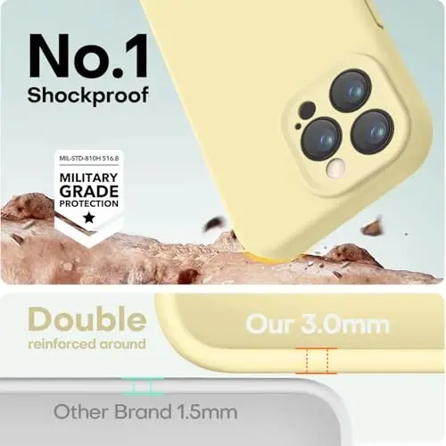 LOVE 3000 Designed for iPhone 15 Pro Max Case, Premium Silicone with [Soft Anti-Scratch Microfiber Lining] Shockproof Protective Phone Case for Men Women Girls 6.7