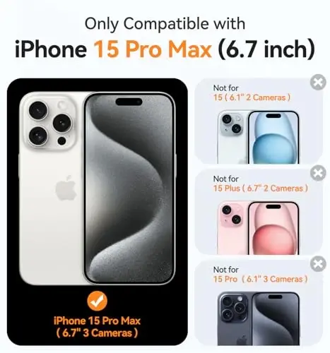 CANSHN Magnetic for iPhone 15 Pro Max Case Clear, Upgraded [Full Camera Protection] [Compatible with Magsafe] Non-Yellowing Protective Shockproof Bumper Phone Case 6.7 inch - Clear - 2