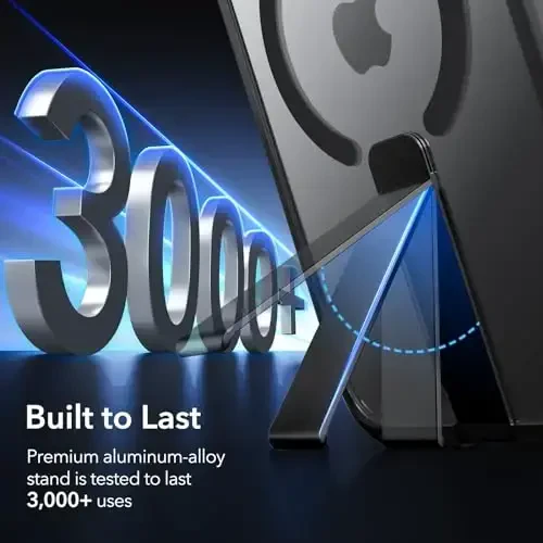 ESR for iPhone 15 Pro Max Case with Kickstand, Military-Grade Shockproof Protection, Magnetic Fully Adjustable Flickstand Phone Case, Compatible with MagSafe Accessories, Boost Series, Clear Black - 6