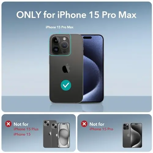ESR for iPhone 15 Pro Max Case, Military-Grade Protection with Shock-Absorbing Corners, Scratch-Resistant and Anti-Yellowing Acrylic Back, Slim Protective Phone Case, Air-Armor Series, Frosted Black - ESR (1)