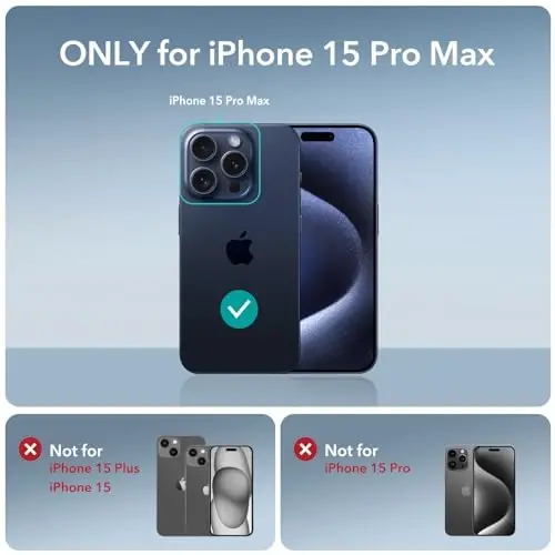 ESR for iPhone 15 Pro Max Case, Military-Grade Protection with Shock-Absorbing Corners, Scratch-Resistant and Anti-Yellowing Acrylic Back, Slim Protective Phone Case, Air-Armor Series, Clear Dark Blue - 2