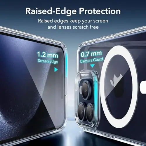 ESR for iPhone 15 Pro Max Case, Compatible with MagSafe, Military-Grade Protection, Yellowing Resistant, Scratch-Resistant Back, Magnetic Phone Case for iPhone 15 Pro Max, Classic Series, Clear - 6