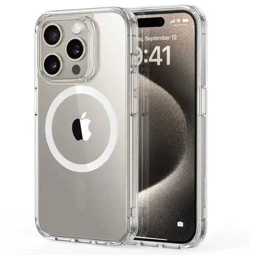 ESR for iPhone 15 Pro Max Case, Compatible with MagSafe, Shockproof Military-Grade Protection, Scratch-Resistant Back, Magnetic Phone Case for iPhone 15 Pro Max, Classic Hybrid Case, Clear 