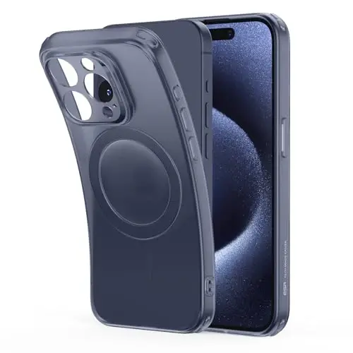 ESR for iPhone 15 Pro Max Case, Compatible with MagSafe, Military-Grade Protection, Resists Yellowing and Scratches, Magnetic Phone Case for iPhone 15 Pro Max, Zero Series, Frosted Dark Blue 