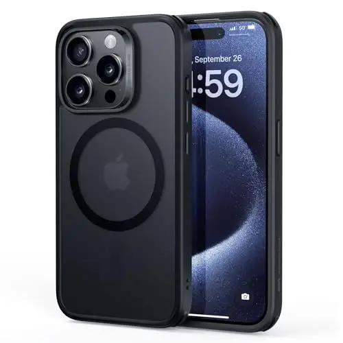 ESR for iPhone 15 Pro Max Case, Compatible with MagSafe, Military-Grade Protection, Yellowing Resistant, Scratch-Resistant Back, Magnetic Phone Case for iPhone 15 Pro Max, Classic Series,Frosted Black - 1