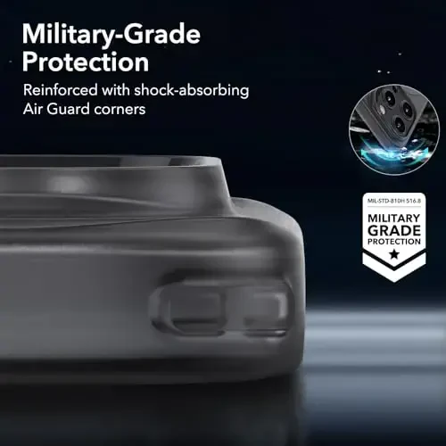 ESR for iPhone 15 Pro Max Case, Compatible with MagSafe, Military-Grade Protection, Resists Yellowing and Scratches, Magnetic Phone Case for iPhone 15 Pro Max, Zero Series, Frosted Black - 6