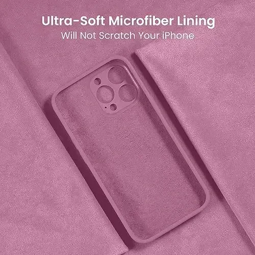 FireNova Designed for iPhone 15 Pro Max Case, Silicone Upgraded [Camera Protection] Phone Case with [2 Screen Protectors], Soft Anti-Scratch Microfiber Lining Inside, 6.7 inch, Lilac Purple - 5