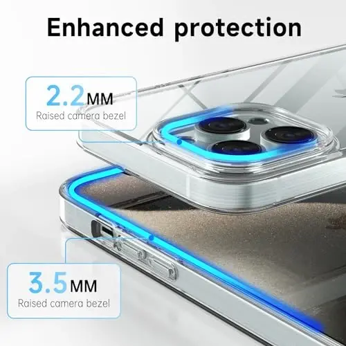 LoeoeL for iPhone 15 Pro Max Case Clear, Transparent Hybrid 15 Pro Max Phone Case [Hard Plastic & Soft Silicone Bumper] Acrylic Non Yellowing Thin Slim Protective Cover for Women, Crystal Clear - 5