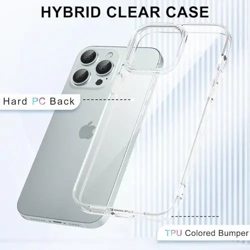 iPhone 15 Pro Max için LoeoeL Kılıfı Şeffaf, Transparan Hibrit 15 Pro Max Telefon Kılıfı [Sert Plastik ve Yumuşak Silikon Tampon] Akrilik Sararmayan İnce Koruyucu Kapak Kadınlar için, Kristal Şeffaf - 3