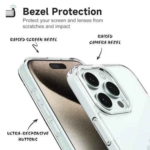 iPhone 15 Pro Max için LoeoeL Kılıfı Şeffaf, Transparan Hibrit 15 Pro Max Telefon Kılıfı [Sert Plastik ve Yumuşak Silikon Tampon] Akrilik Sararmayan İnce Koruyucu Kapak Kadınlar için, Kristal Şeffaf - 4