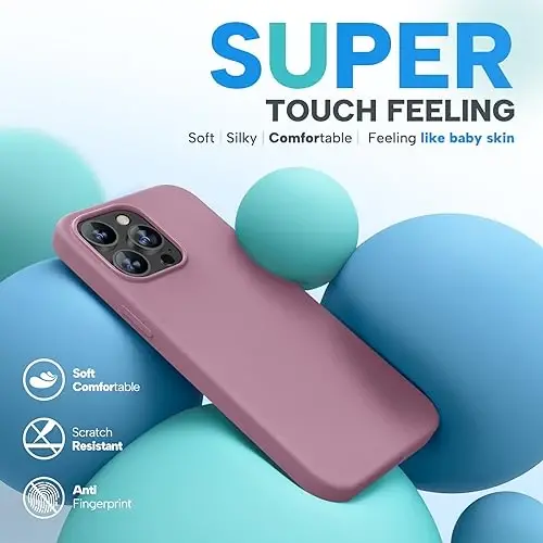 Miracase for iPhone 15 Pro Max Case, [with 2X Screen Protectors], Compatible with MagSafe, Liquid Silicone Case Shockproof Drop Protection Phone Case for 15 Pro Max, Blackcurrant Magnetic - 3