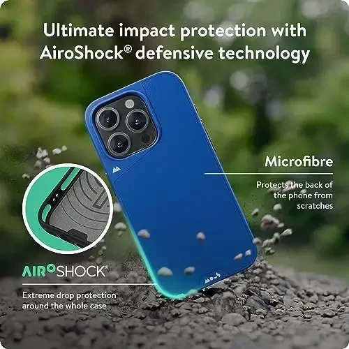 Mous Case for iPhone 15 Pro Max MagSafe Compatible - Limitless 5.0 - Atlantic Blue - Protective iPhone 15 Pro Max Case - Shockproof Phone Cover - 3