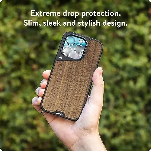 Mous Case for iPhone 15 Pro Max MagSafe Compatible - Limitless 5.0 - Walnut - Protective iPhone 15 Pro Max Case - Shockproof Phone Cover - 2