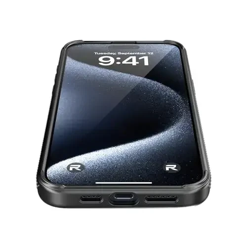 REBEL Air Case for iPhone 15 Pro Max [Air² Series] Strong MagSafe Compatible, Grippy Sides, Slim & Lightweight TPU Cover, Protective Corners, Raised Lens Ring, 6.7 Inch Phone 2024 (Black) - 4