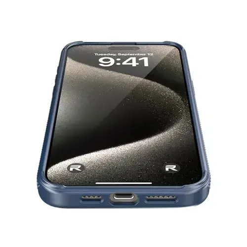 REBEL Air Case for iPhone 15 Pro Max [Air² Series] Strong MagSafe Compatible, Grippy Sides, Slim & Lightweight TPU Cover, Protective Corners, Raised Lens Ring, 6.7 Inch Phone 2024 (Blue) - 4