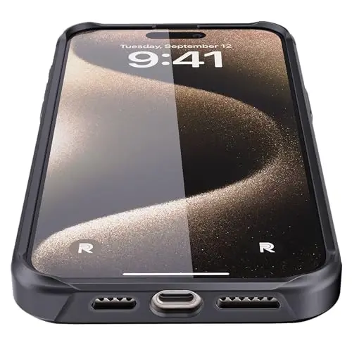 REBEL Case for iPhone 15 Pro Max [Gen-5 Aramid Fiber] Strong MagSafe Compatible, Grippy Sides, Shockproof Corners, Metal Lens + Buttons, Upgraded Protective Design, 6.7 Inch Phone 2023 (Black) - 3