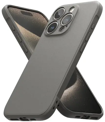 Ringke Onyx for iPhone 15 Pro Max Case, [Feels Good in The Hand] Oil & Dirt Resistant, Individual Lens Covers for Cameras, Non-Slip Enhanced Grip Lightweight Cover - Gray - 1