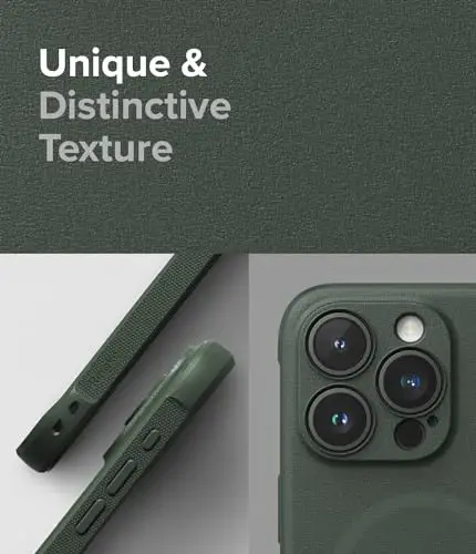 Ringke Onyx for iPhone 15 Pro Max Case, [Compatible with MagSafe] Oil & Dirt Resistant, Individual Lens Covers for Cameras, Non-Slip Enhanced Grip Lightweight Cover - Magnetic Dark Green - 4