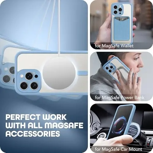 TIESZEN for iPhone 15 Pro Max Case, Compatible with MagSafe, Built-in Privacy Screen Protector and Camera Protection, Anti Spy Full Body Dustproof Shockproof Hard Phone Case 6.7