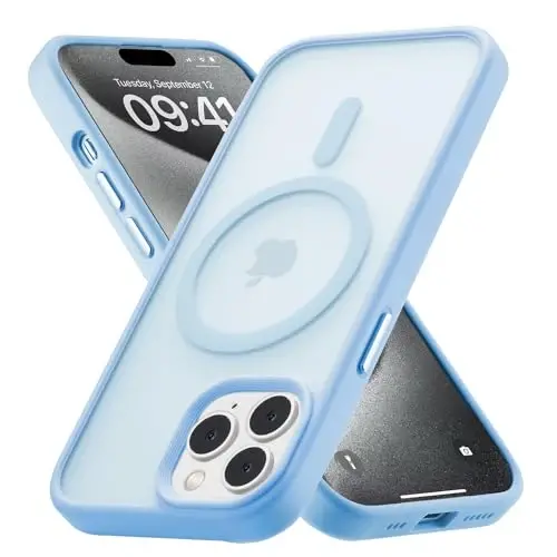 iPhone 15 Pro Max için Tigowos Manyetik kılıf, MagSafe uyumlu, 15 Pro Max, Düşmeye Dayanıklı, Sararmaya Karşı, Ağır Hizmet Tipi Darbeye Dayanıklı Arka Kapak, iPhone 15 Pro Max 6.7