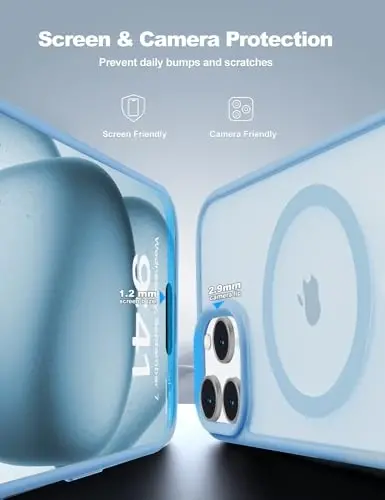 iPhone 15 Pro Max için Tigowos Manyetik kılıf, MagSafe uyumlu, 15 Pro Max, Düşmeye Dayanıklı, Sararmaya Karşı, Ağır Hizmet Tipi Darbeye Dayanıklı Arka Kapak, iPhone 15 Pro Max 6.7