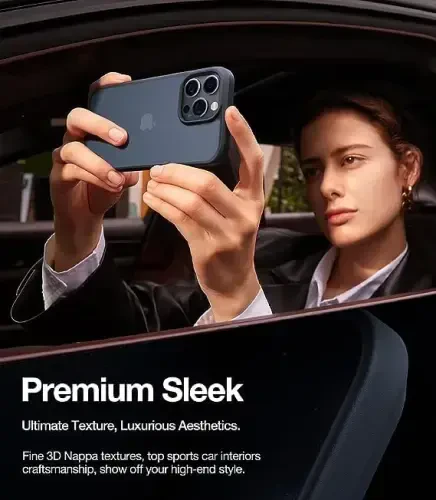 TORRAS Shockproof for iPhone 15 Pro Max Case, 4X Military Grade Drop Proof, Translucent Slim Protective Anti-Scratch Hard PC Back Phone Case for iPhone 15 Pro Max 6.7'', Matte Black Cover - 6