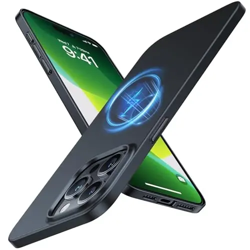 TORRAS Magnetic Slim-Fit for iPhone 15 Pro Max Phone Case, Ultra-Thin 15 ProMax Case Compatible with MagSafe, Matte Hard PC Cover Protective Anti-Fingerprint Anti-Scratch 2023, Black - 1