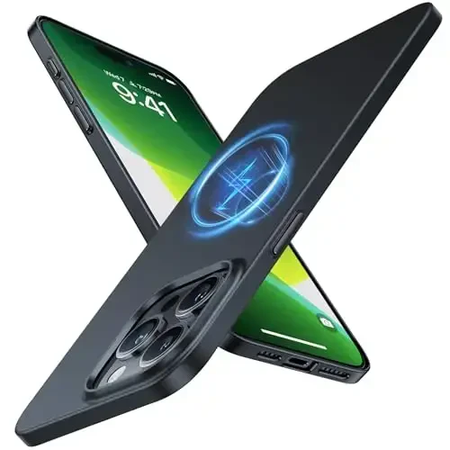 TORRAS Magnetic Slim-Fit for iPhone 15 Pro Max Phone Case, Ultra-Thin 15 ProMax Case Compatible with MagSafe, Matte Hard PC Cover Protective Anti-Fingerprint Anti-Scratch 2023, Black - TORRAS