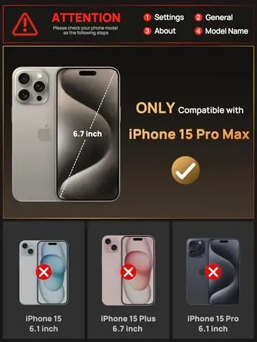 Vihibii for iPhone 15 Pro Max Wallet Case with Card Holder (4 Cards) & Slide Camera Cover & Kickstand, Raised Edges Protect Screen, Rugged Hard Back Cover for iPhone 15 Pro Max, 6.7