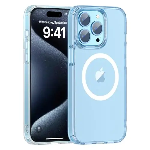 zapica Magnetic for iPhone 15 Pro Max Case, [Crystal Clear Not Yellowing] [Compatible with MagSafe] [Military Drop Protection] Non-Slip Shockproof Anti-Scratch Phone Case, Clear - 1