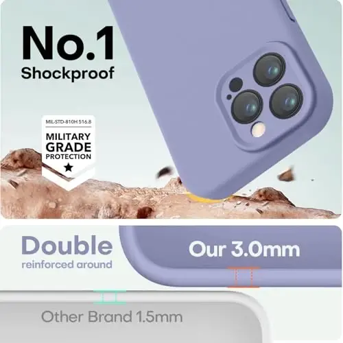 LOVE 3000 Designed for iPhone 15 Pro Max Case, Premium Silicone with [Soft Anti-Scratch Microfiber Lining] Shockproof Protective Phone Case for Men Women Girls 6.7