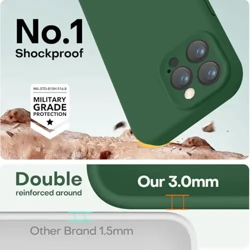 LOVE 3000 Designed for iPhone 15 Pro Max Case, Premium Silicone with [Soft Anti-Scratch Microfiber Lining] Shockproof Protective Phone Case for Men Women Girls 6.7