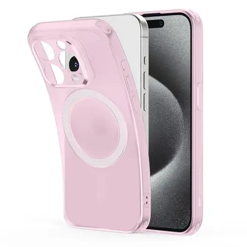 ESR for iPhone 15 Pro Max Case, Compatible with MagSafe, Military-Grade Protection, Resists Yellowing and Scratches, Magnetic Phone Case for iPhone 15 Pro Max, Zero Series, Frosted Pink 