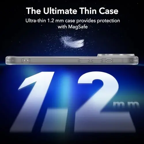 ESR for iPhone 15 Pro Max Case, Compatible with MagSafe, Military-Grade Protection, Resists Yellowing and Scratches, Magnetic Phone Case for iPhone 15 Pro Max, Zero Series, Frosted Grey | Compatible with MagSafe, Slim, Military-Grade Drop Protection, - 2