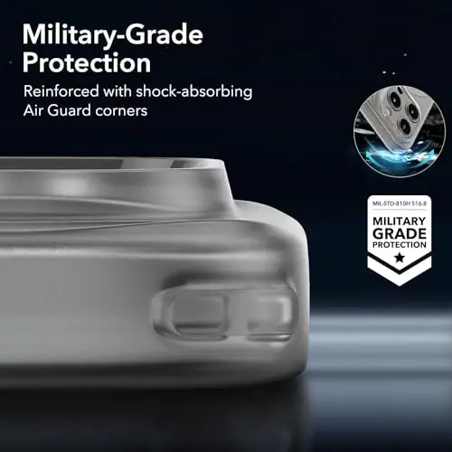 ESR for iPhone 15 Pro Max Case, Compatible with MagSafe, Military-Grade Protection, Resists Yellowing and Scratches, Magnetic Phone Case for iPhone 15 Pro Max, Zero Series, Frosted Grey | Compatible with MagSafe, Slim, Military-Grade Drop Protection, - 6