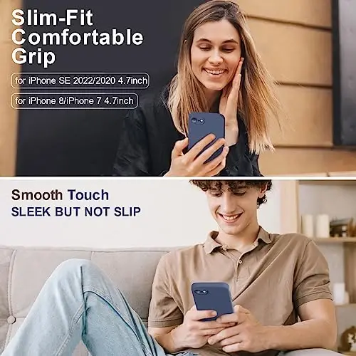 Vooii Compatible with iPhone 15 Pro Max Case, Upgraded Premium Silicone, [Camera Protection] [Soft Anti-Scratch Microfiber Lining] Shockproof Phone Case for iPhone 15 Pro Max 6.7 inch - Navy Blue - 2